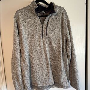 Eddie Bauer Men's Zip-Up Gray Sweater